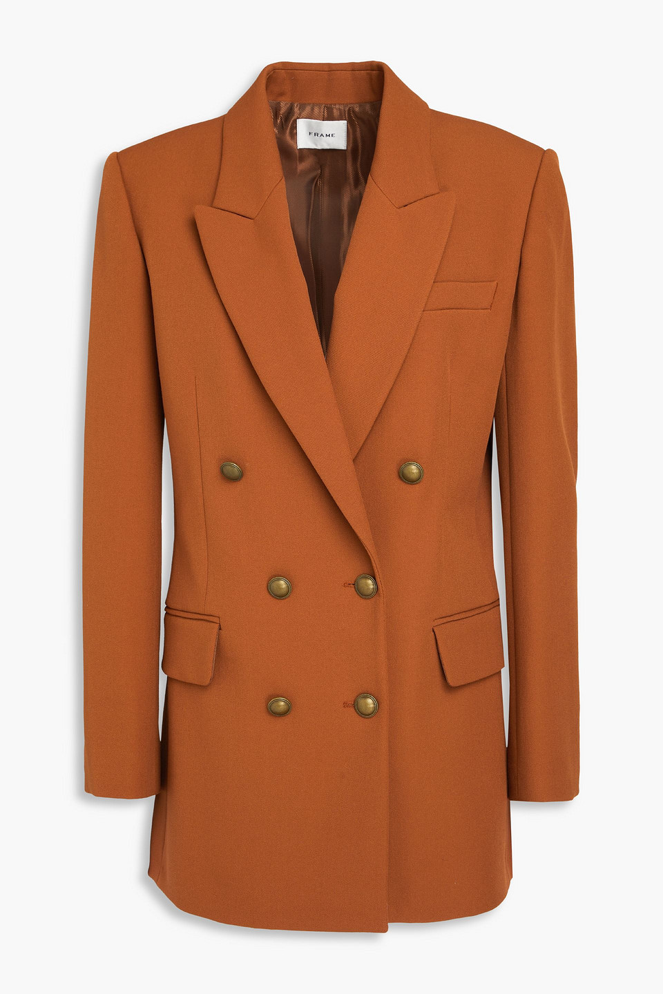 Double-breasted twill blazer