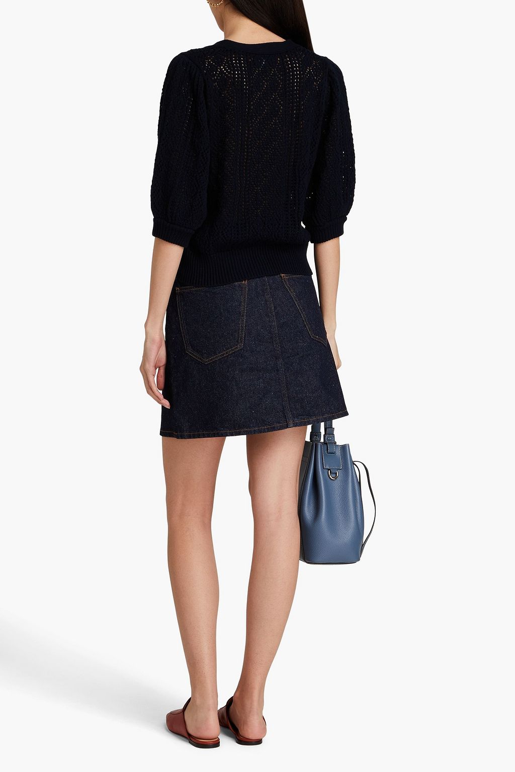 COTTON BY AUTUMN CASHMERE كارديغان من القطن بحبكة بوانتيل