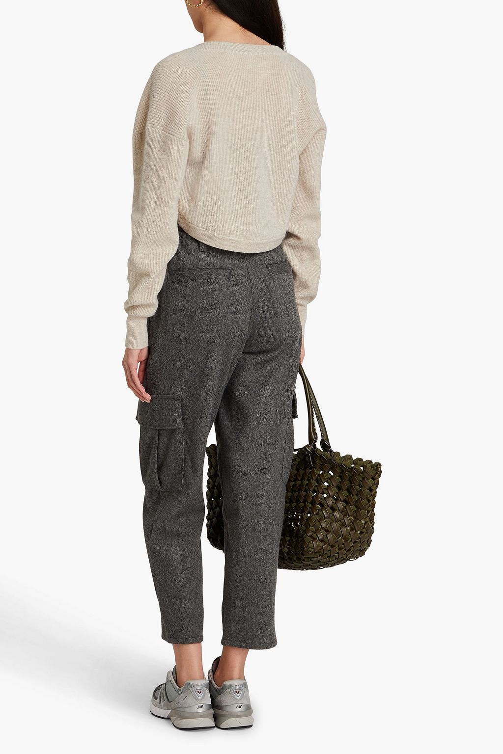 AUTUMN CASHMERE Cropped ribbed cashmere shrug