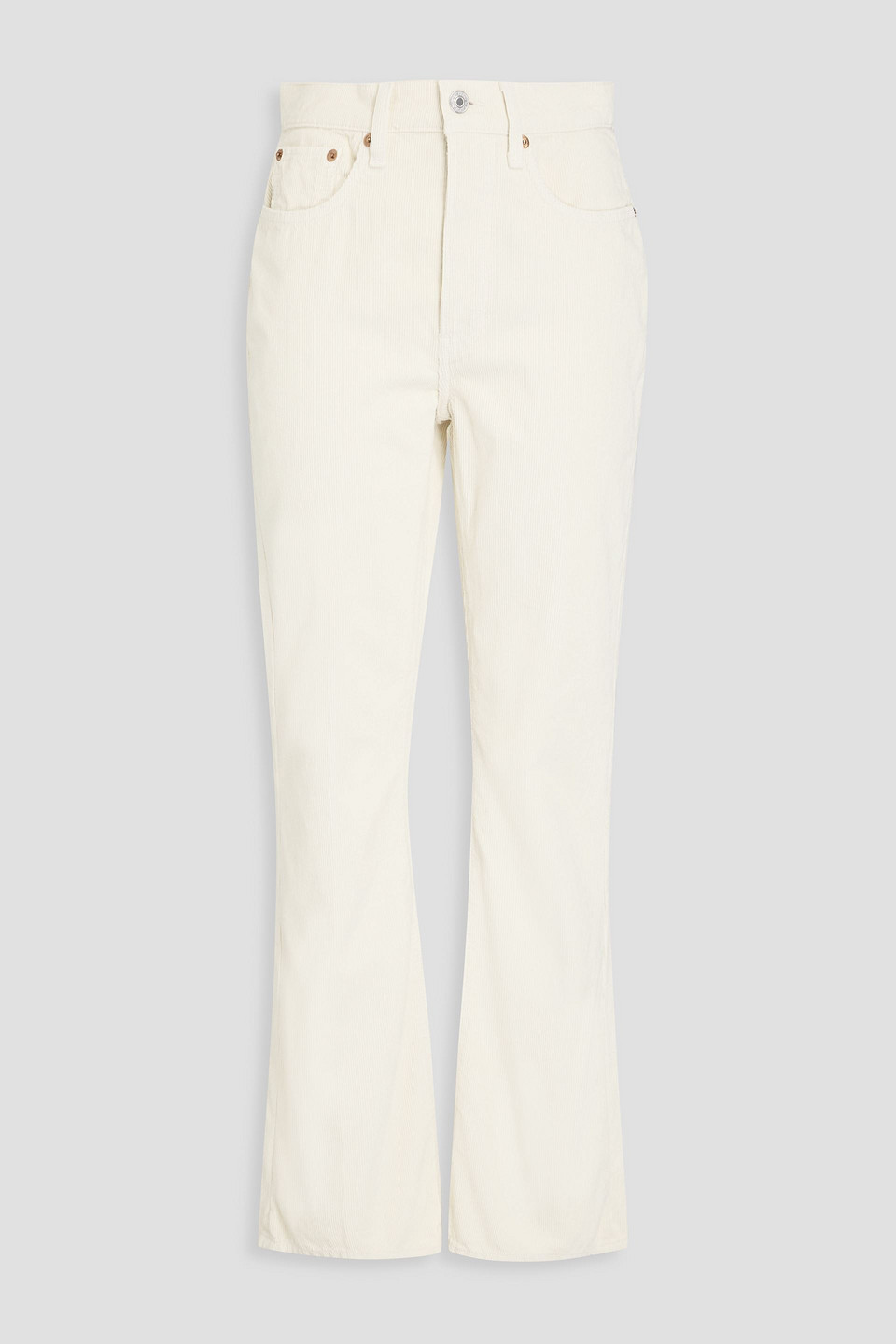 Re/done 70s Cotton-corduroy Bootcut Pants In Ivory