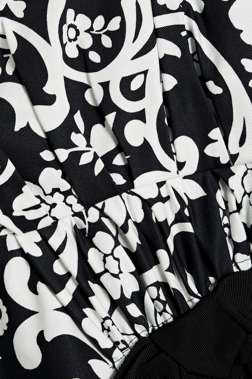 CAROLINA HERRERA Bow-detailed printed twill midi dress