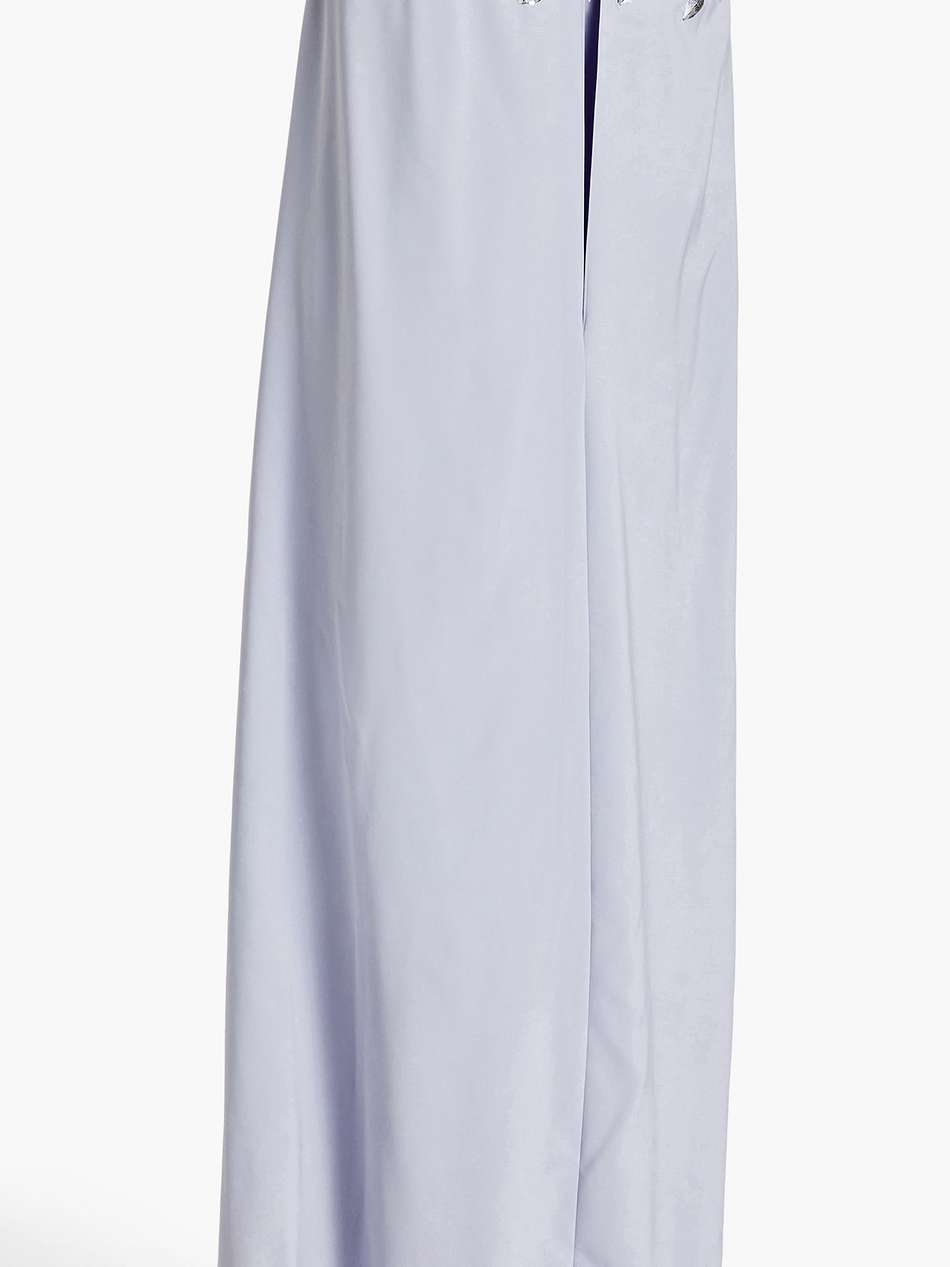 cape-effect embellished crepe gown