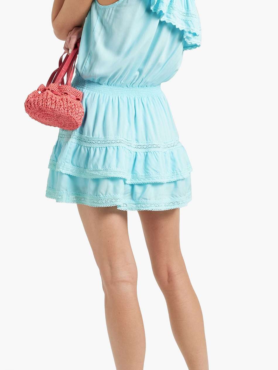 debbie one-shoulder ruffled voile mini dress