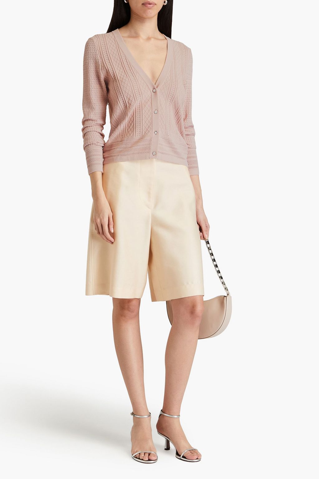 AUTUMN CASHMERE كارديغان مصنوع من نسيج بحبكة بوانتيل