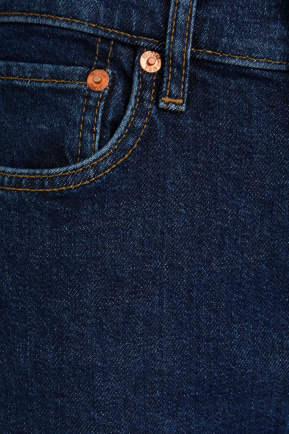 Re/done 90s Cropped High-rise Slim-leg Jeans In Dark Denim