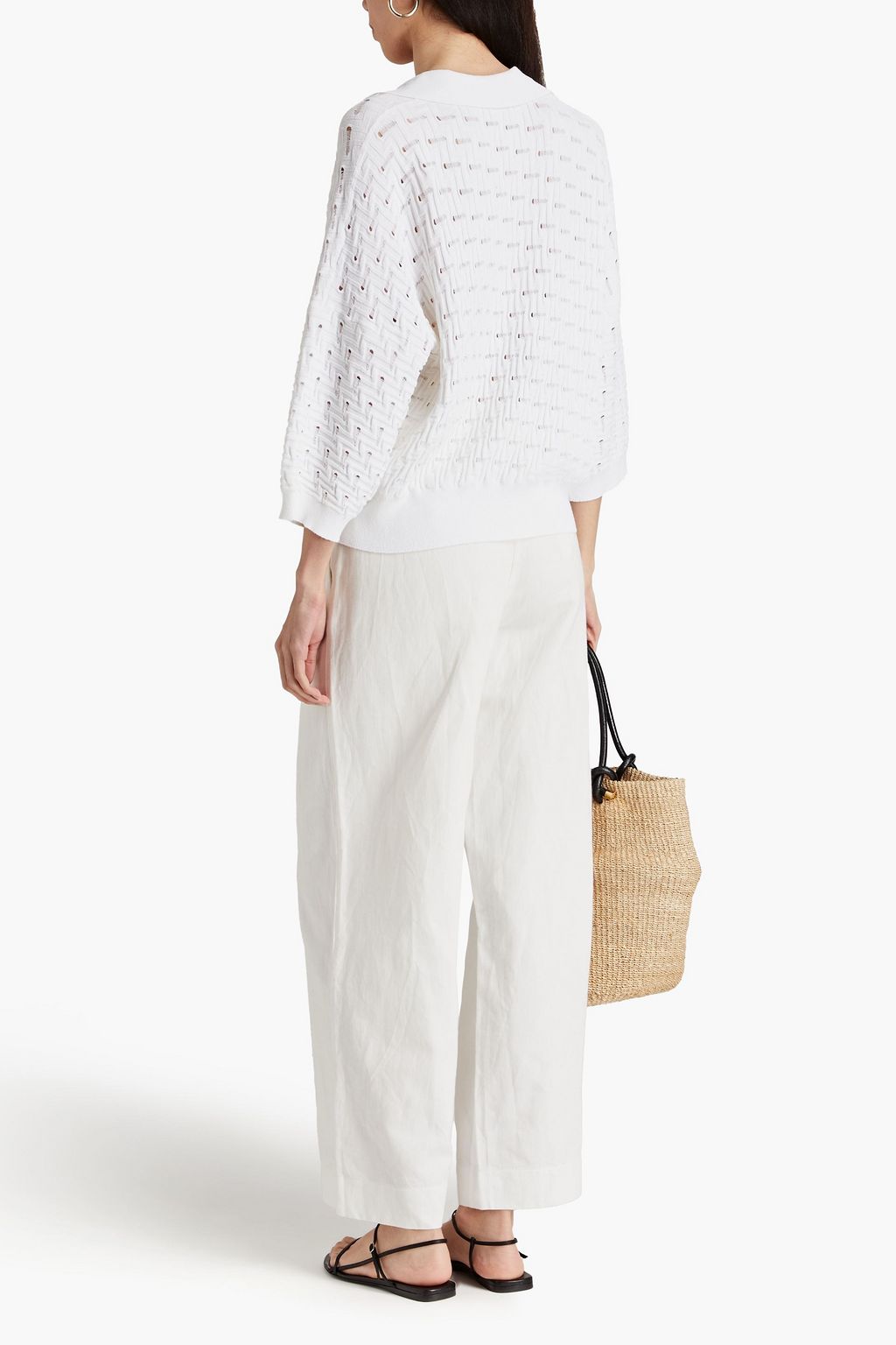 AUTUMN CASHMERE كنزة رياضية مصنوعة من نسيج بحبكة مفتوحة