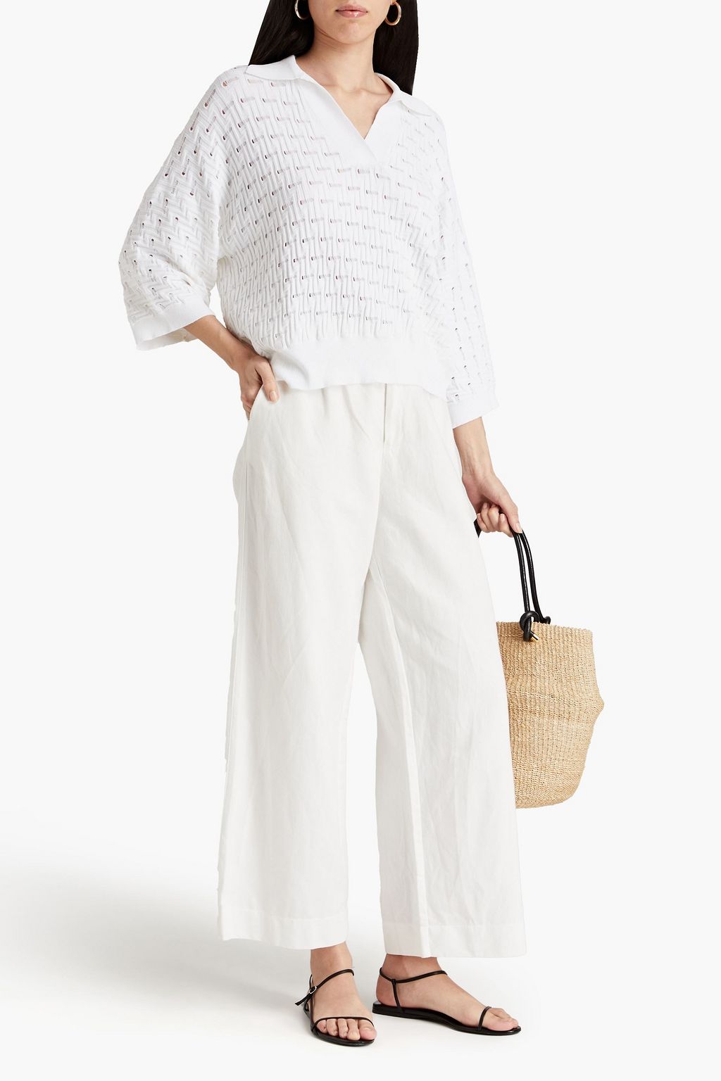 AUTUMN CASHMERE كنزة رياضية مصنوعة من نسيج بحبكة مفتوحة