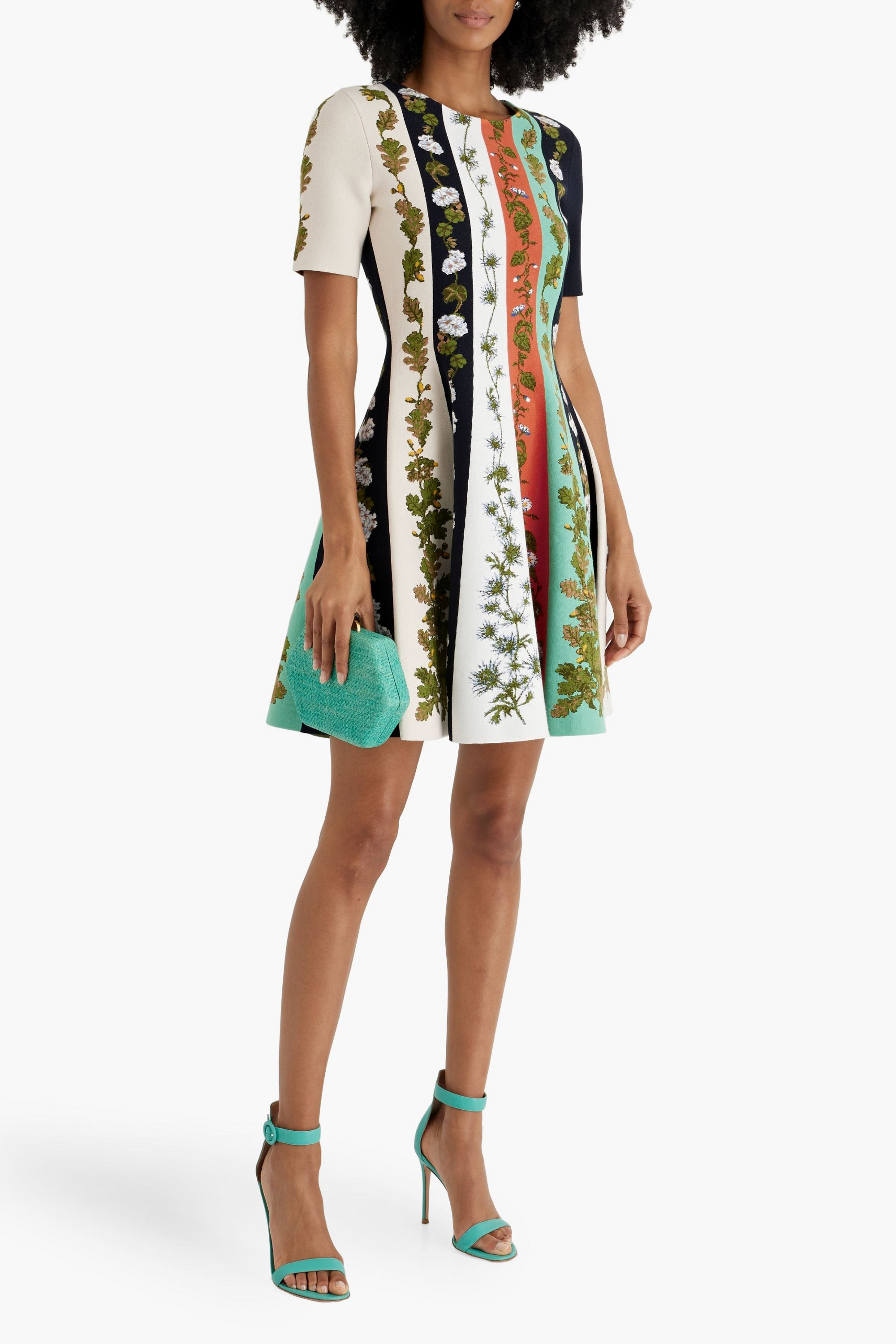 Oscar de la Renta Jacquard-knit mini dress