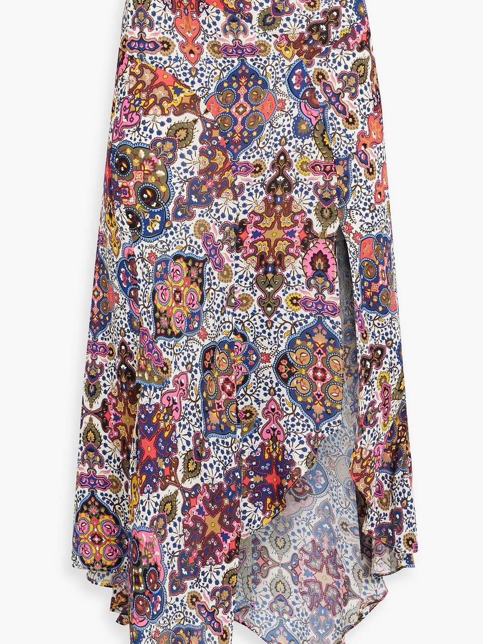 mac paisley-print crepe midi skirt