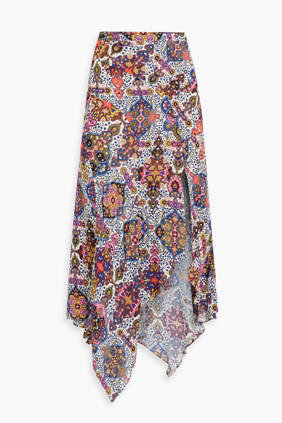 Veronica Beard Mac Paisley-print Crepe Midi Skirt In Indigo