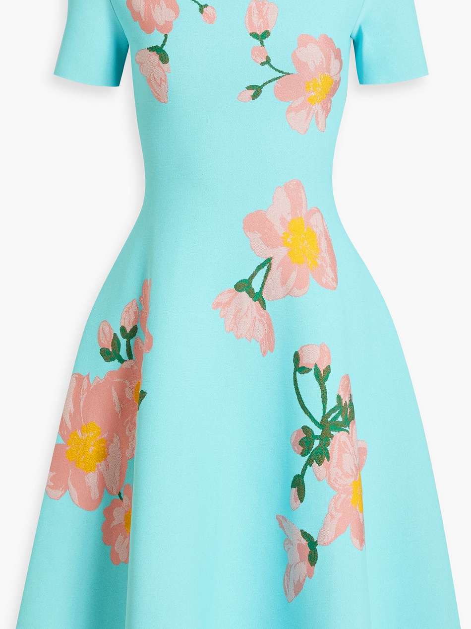 flared jacquard-knit dress