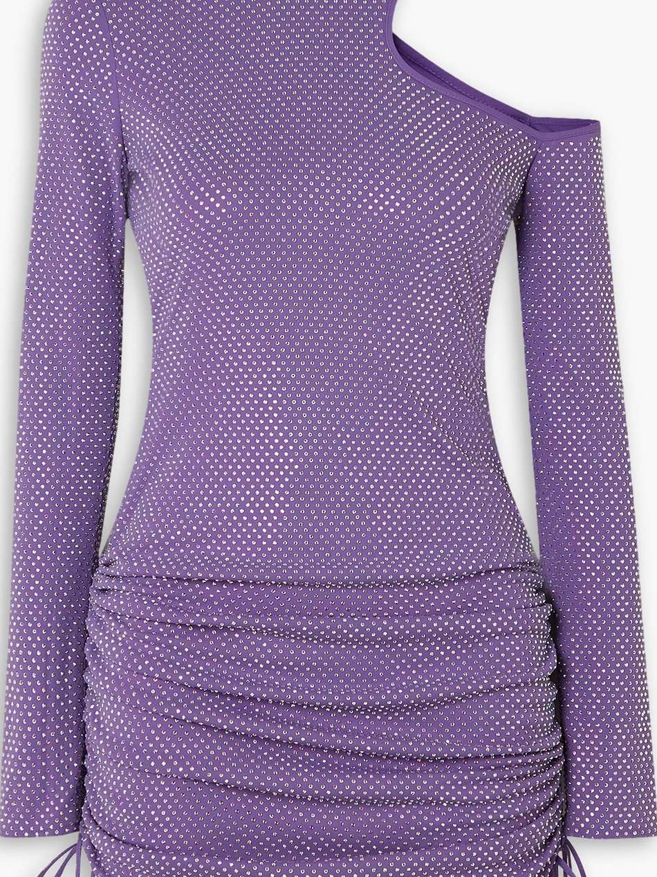 cutout crystal-embellished stretch-jersey mini dress