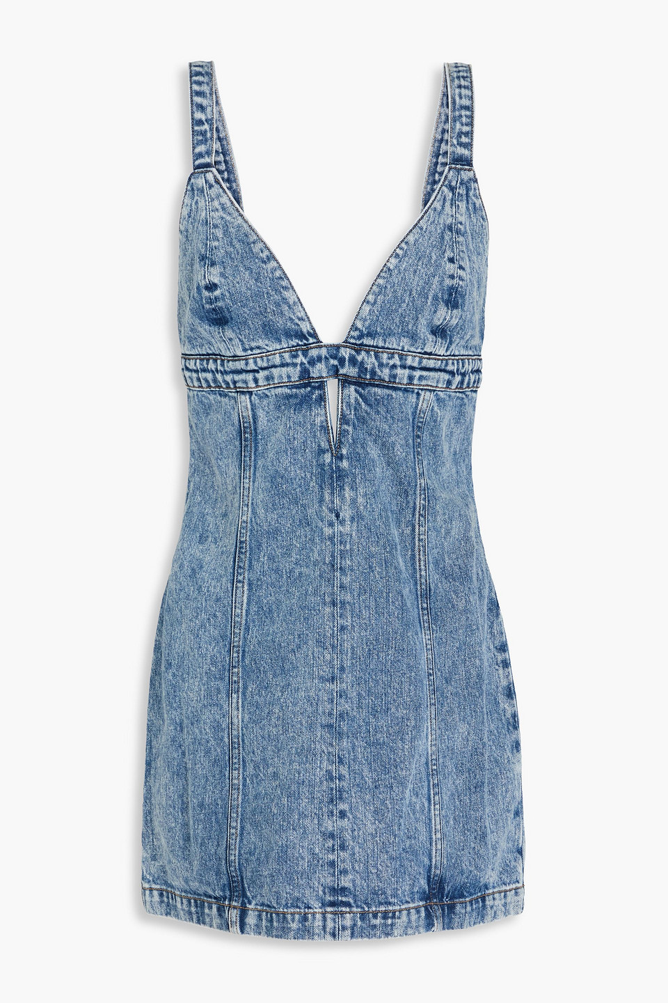 Re/done Denim Mini Dress In Mid Denim