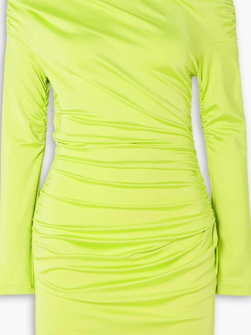 freya ruched satin-jersey mini dress