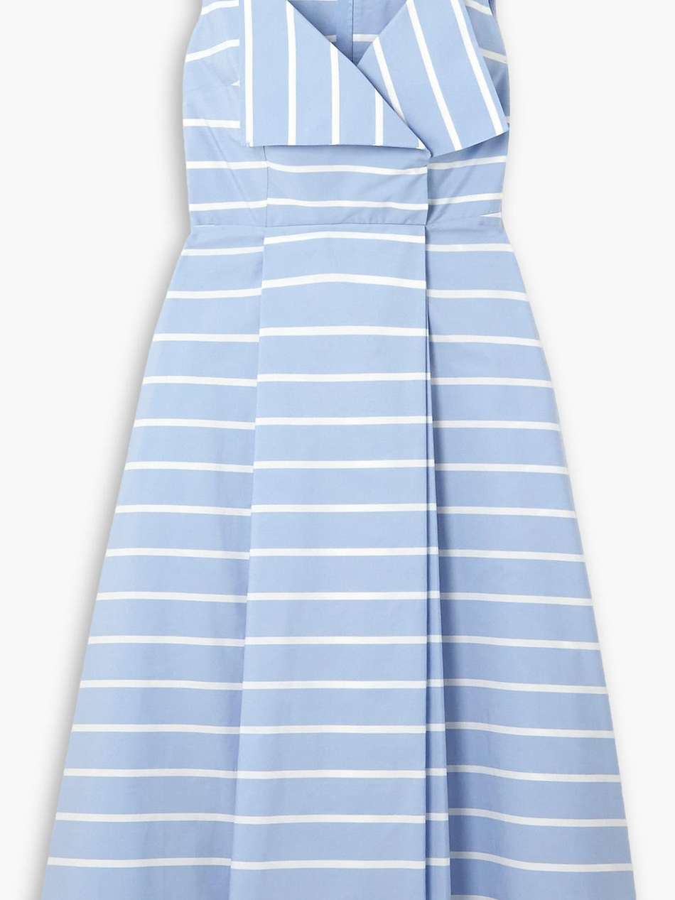 hellison striped cotton-poplin midi dress