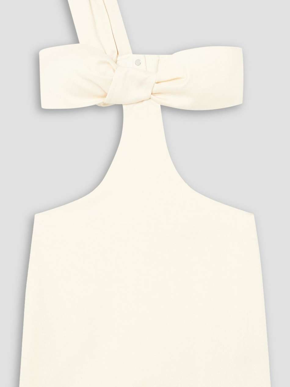one-shoulder cutout wool-blend mini dress