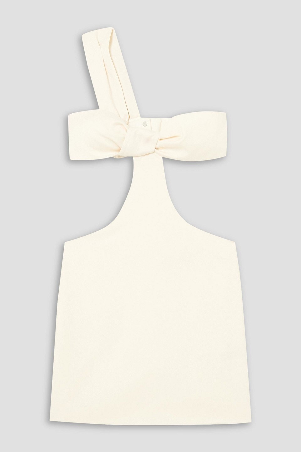 Zeynep Arcay One-shoulder Cutout Wool-blend Mini Dress In Ecru