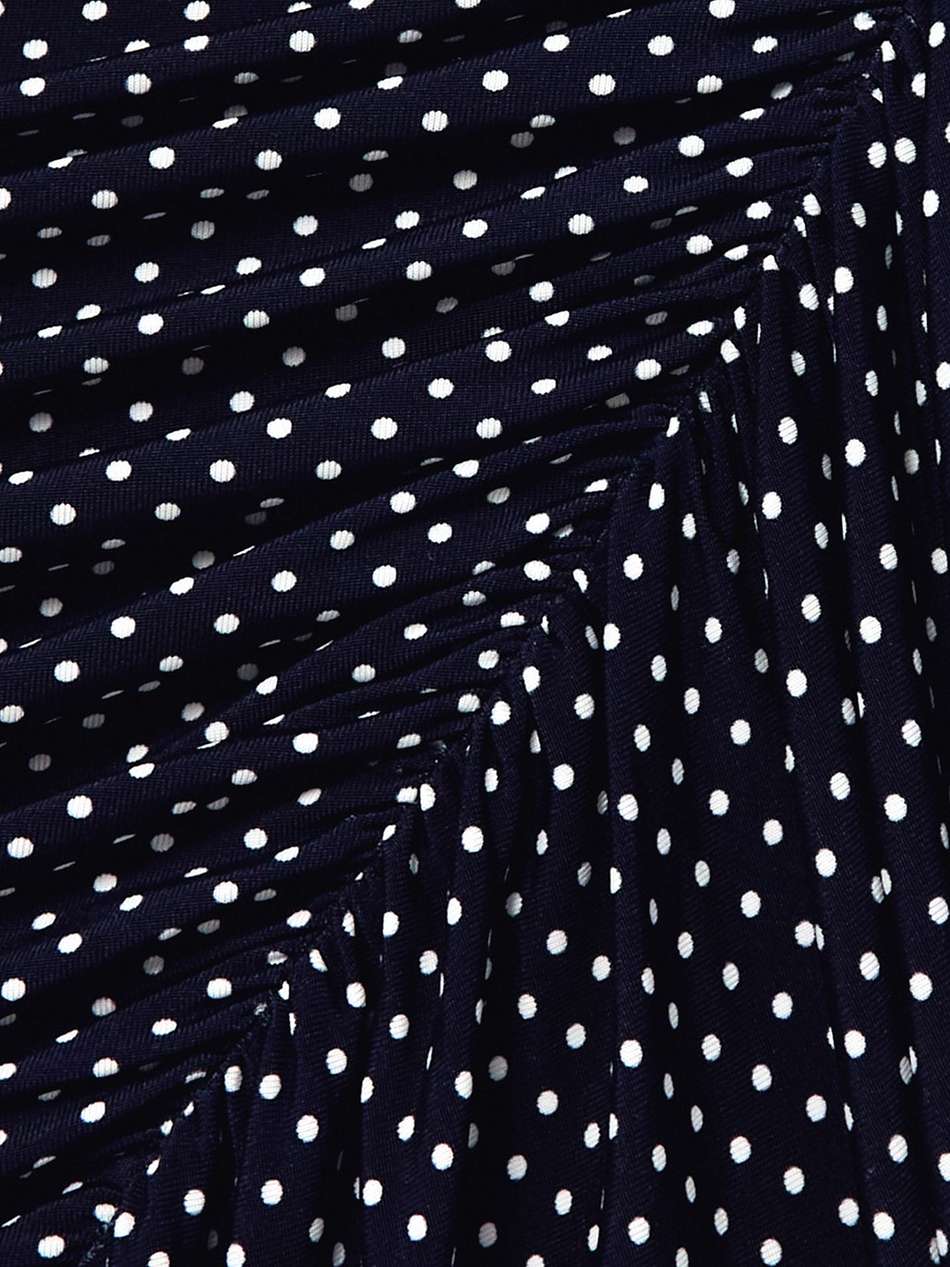 twist-front polka-dot stretch-jersey halterneck midi dress