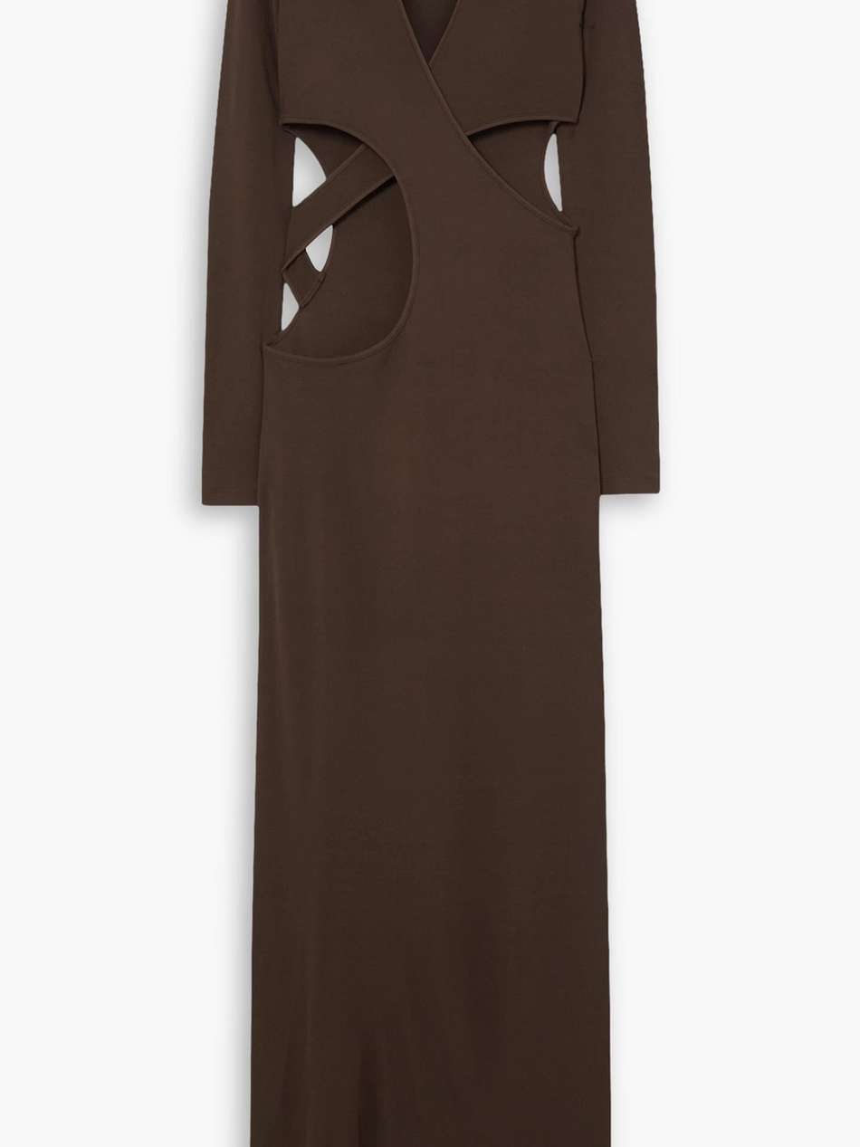 asymmetric cutout jersey maxi dress