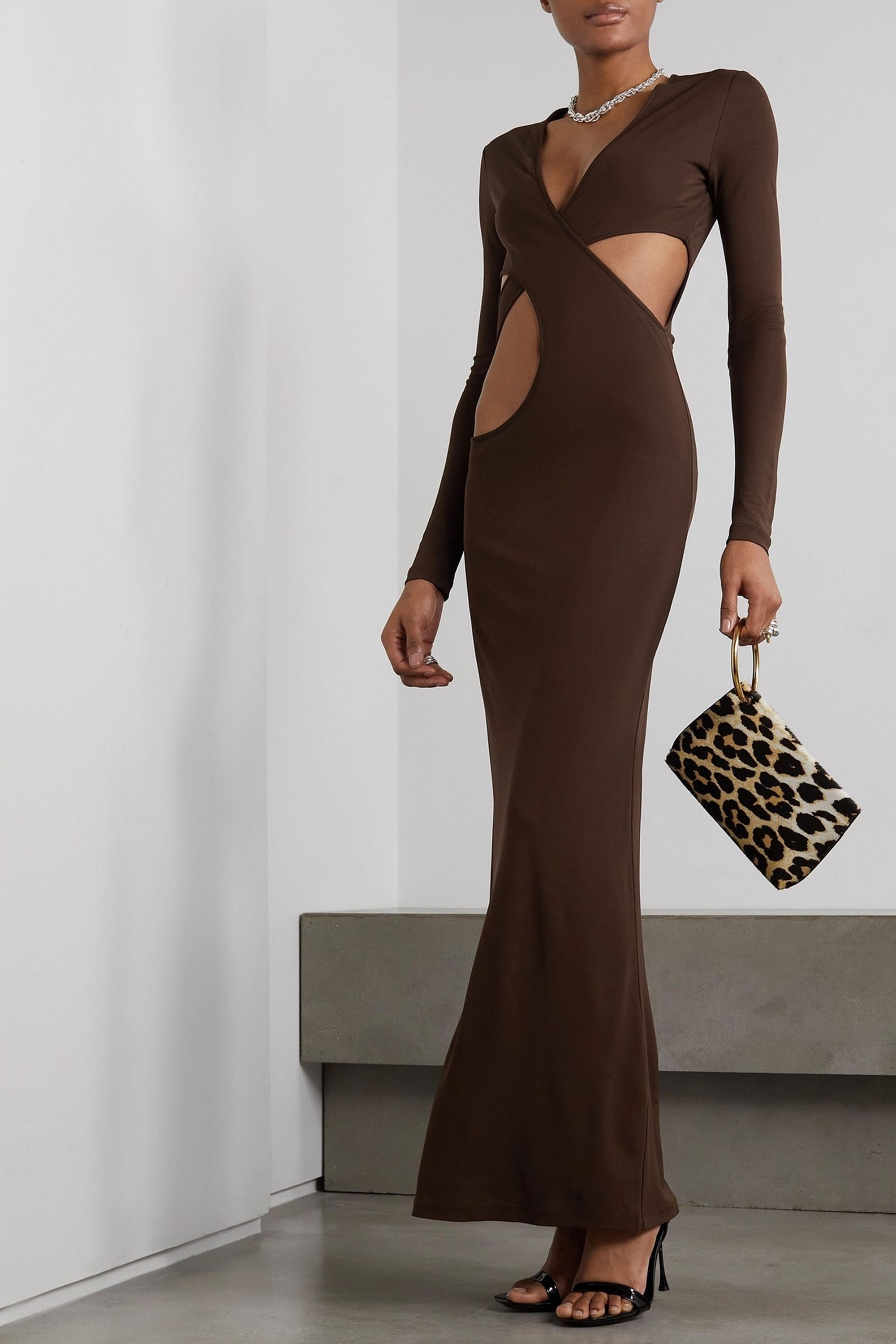 ZEYNEP ARCAY Asymmetric cutout jersey maxi dress