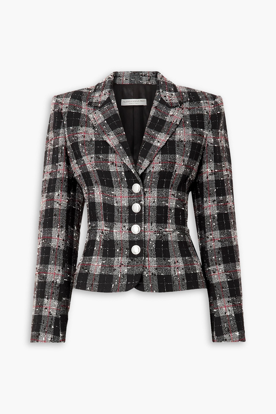 Checked wool-blend bouclé blazer