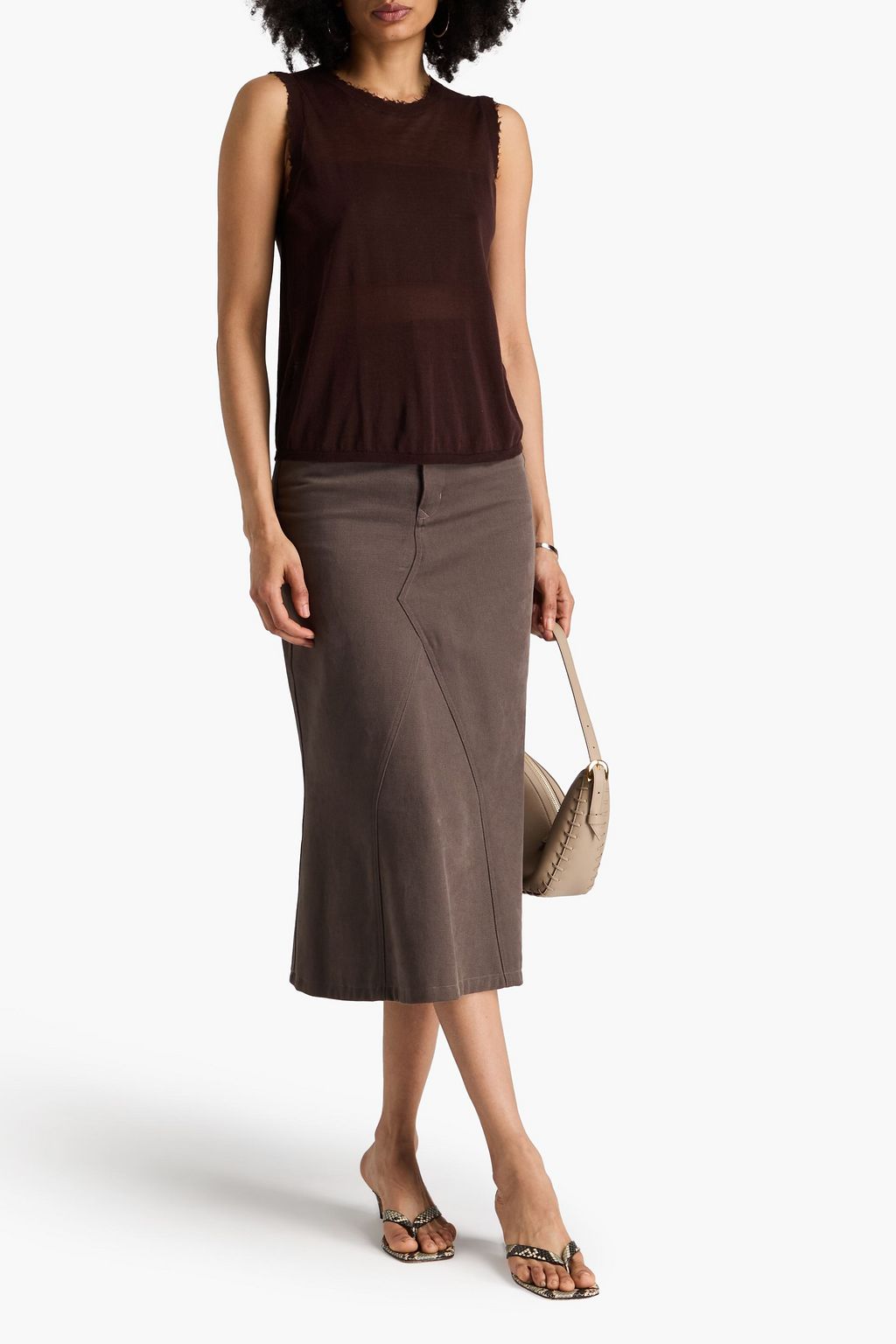 COTTON BY AUTUMN CASHMERE بلوزة بدون أكمام مصنوعة من قطن جيرسي