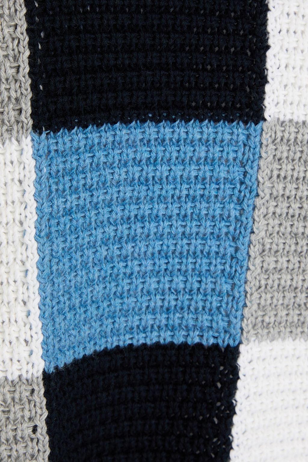 COTTON BY AUTUMN CASHMERE كنزة رياضية من القطن بنقشة مربعات