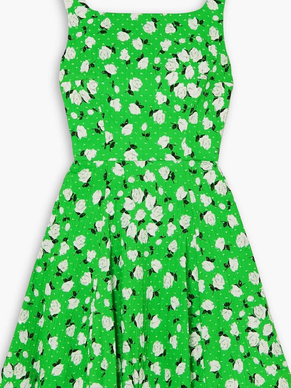 panna floral-print textured swiss-dot cotton-blend  mini dress