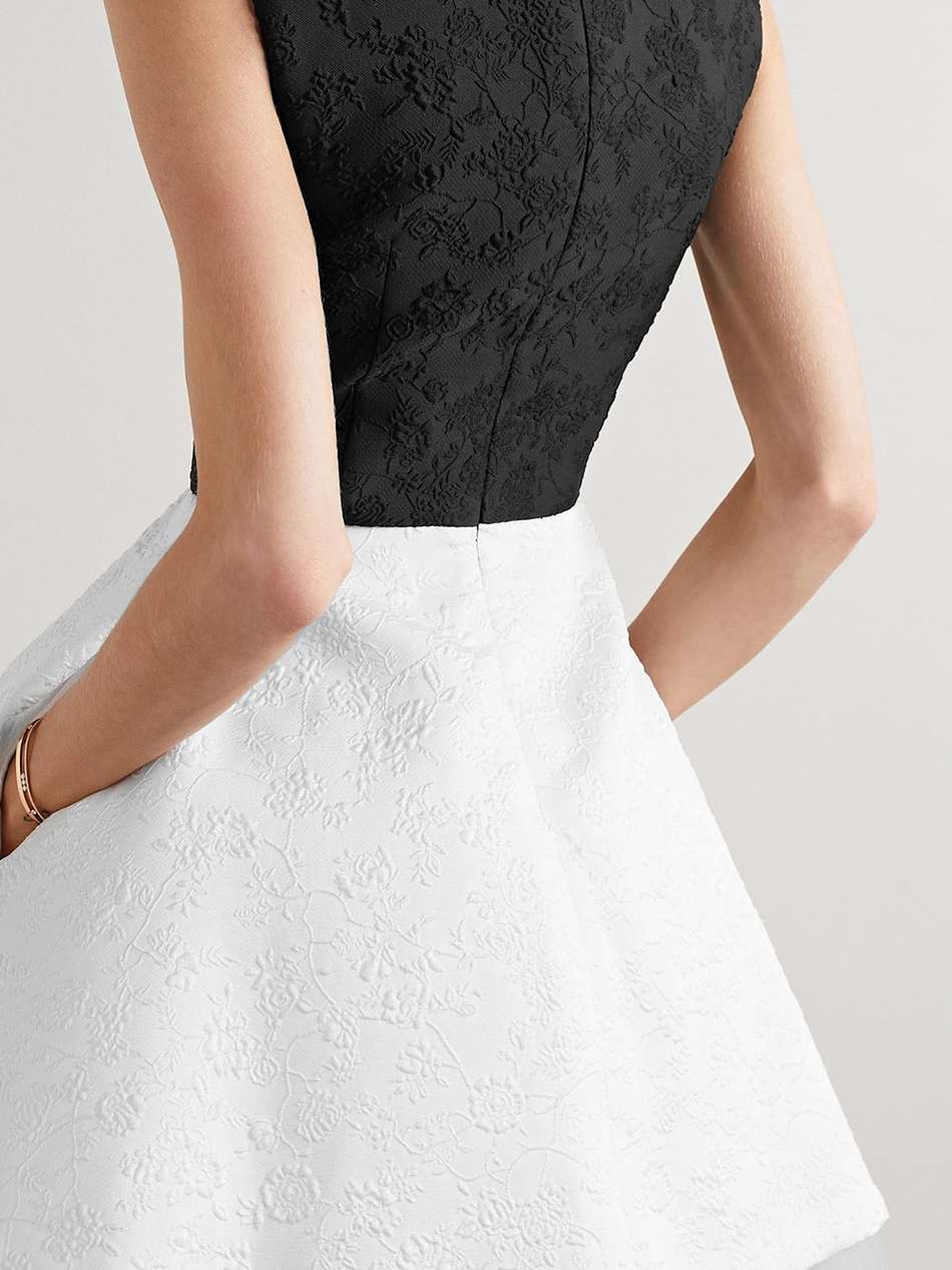 two-tone cloqué mini dress