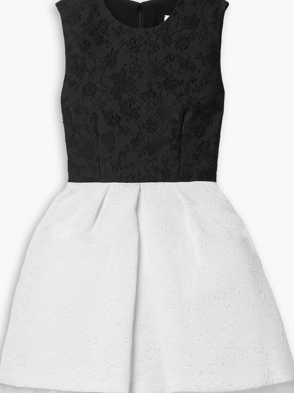 two-tone cloqué mini dress