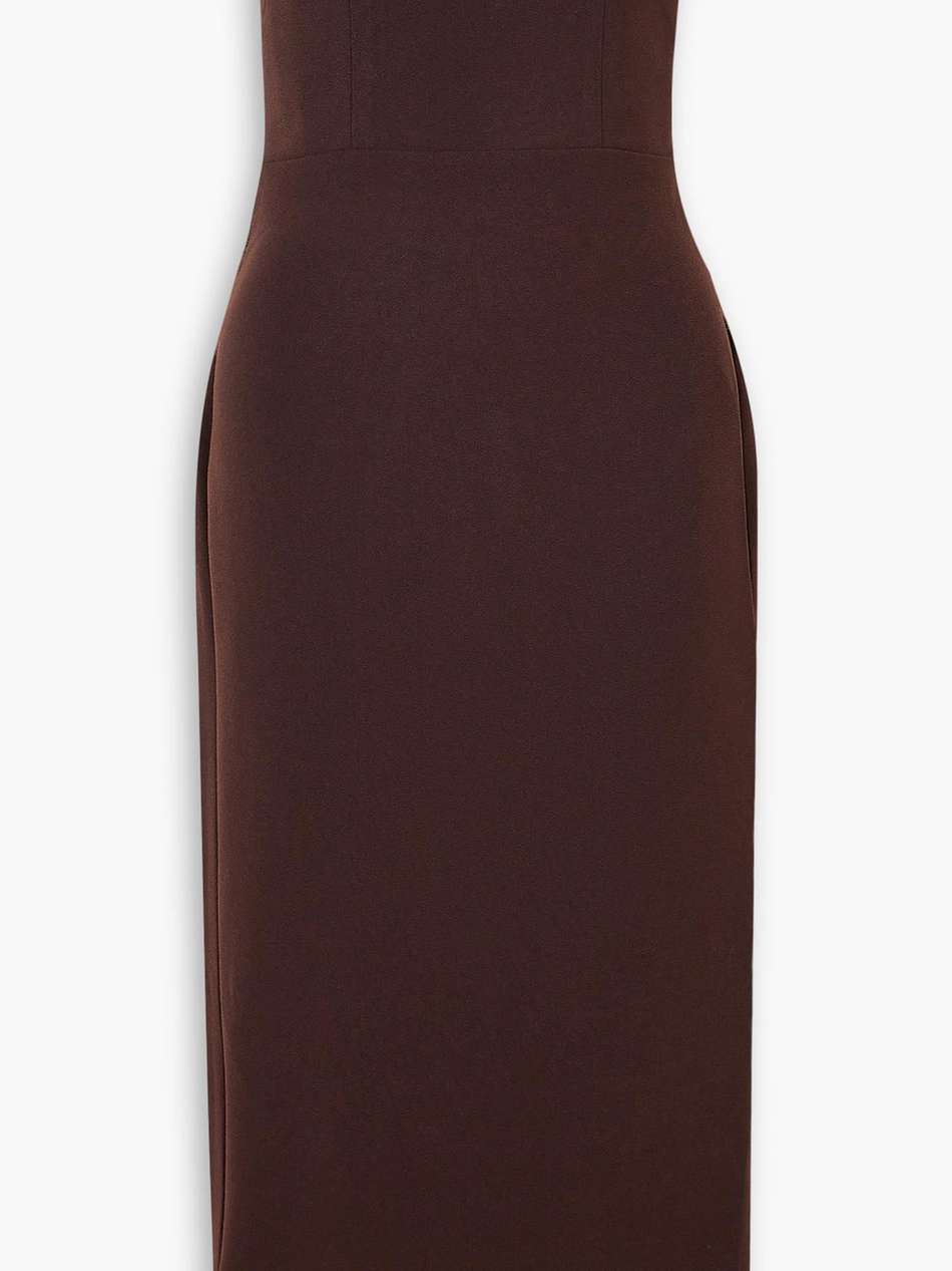 callan strapless stretch-crepe midi dress