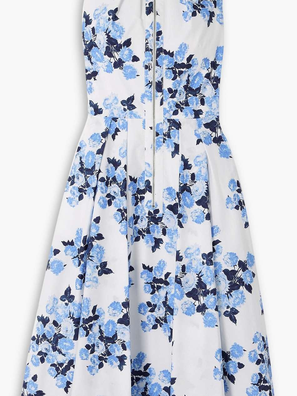 suzi pleated floral-print cotton-poplin midi dress