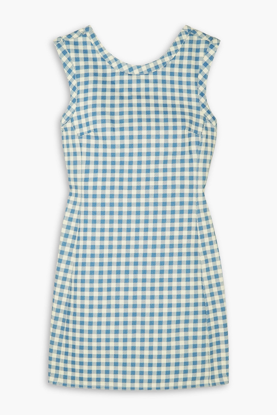 Emilia Wickstead Emmy Gingham Denim Mini Dress In Blue