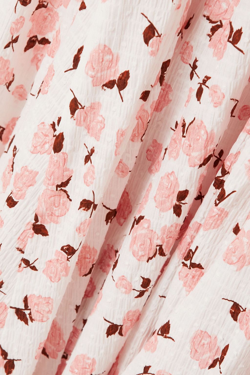 EMILIA WICKSTEAD Marion floral-print textured Swiss-dot cotton-blend midi dress