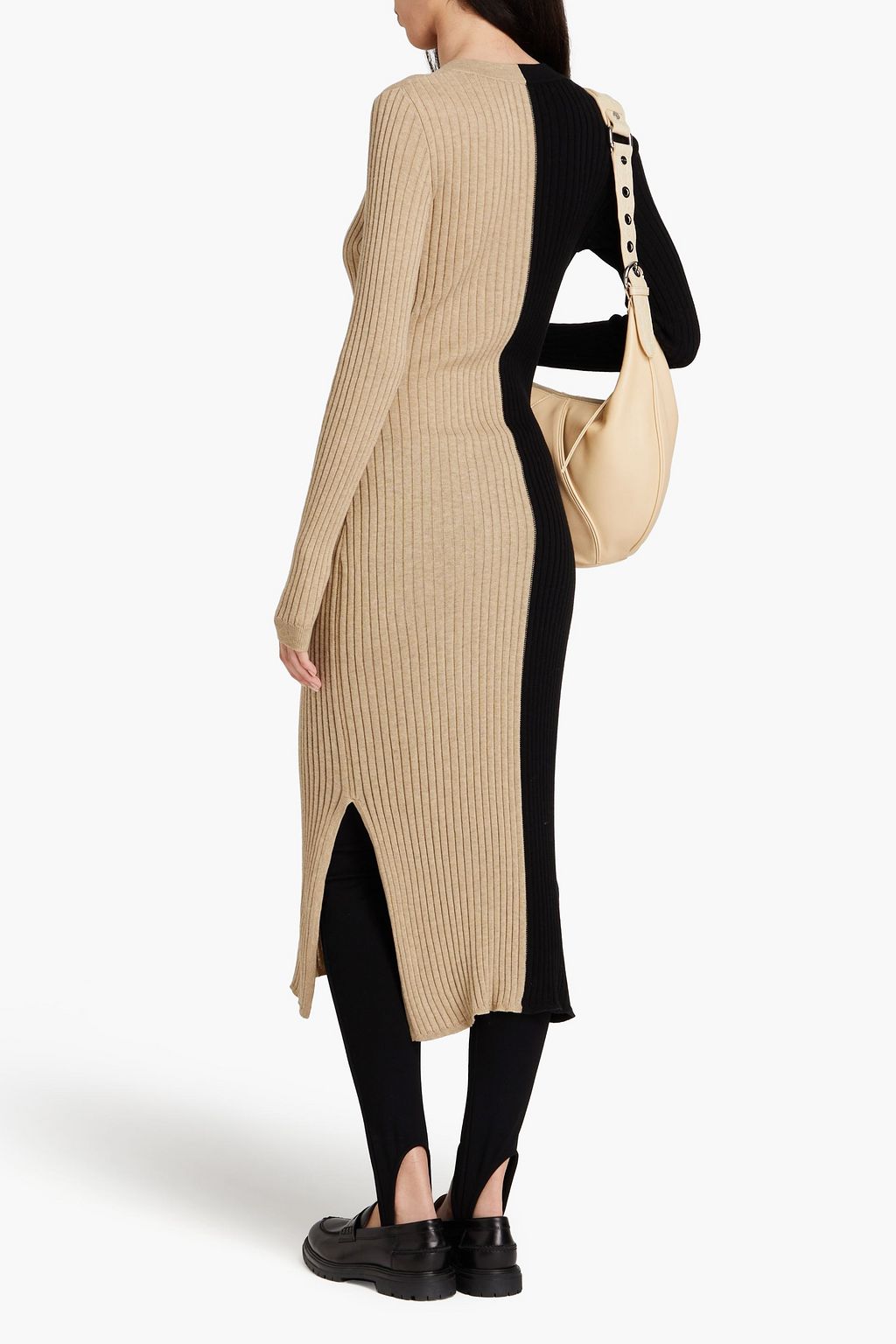 COTTON BY AUTUMN CASHMERE كارديغان من القطن بلونين وتصميم مضلّع