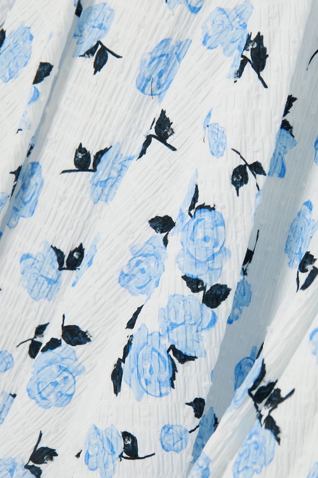 EMILIA WICKSTEAD Dena floral-print textured Swiss-dot cotton-blend midi dress