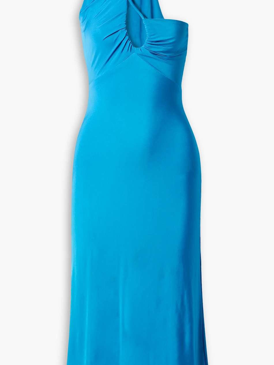 phebe one-shoulder cutout stretch-jersey midi dress