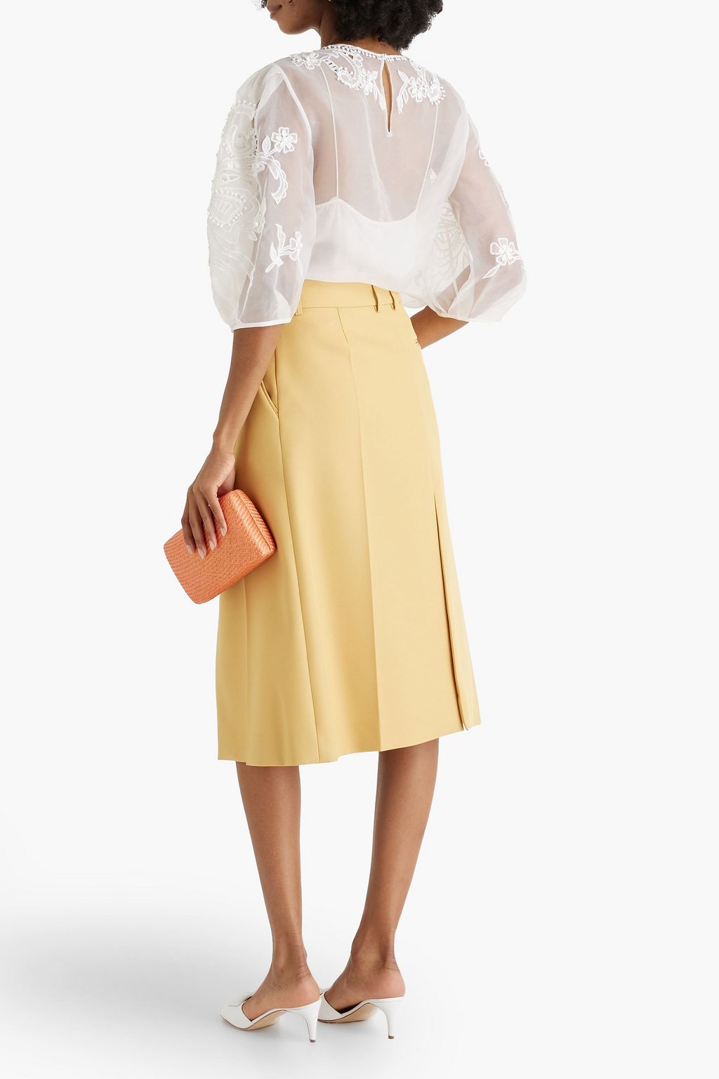 CAROLINA HERRERA Broderie anglaise silk blouse