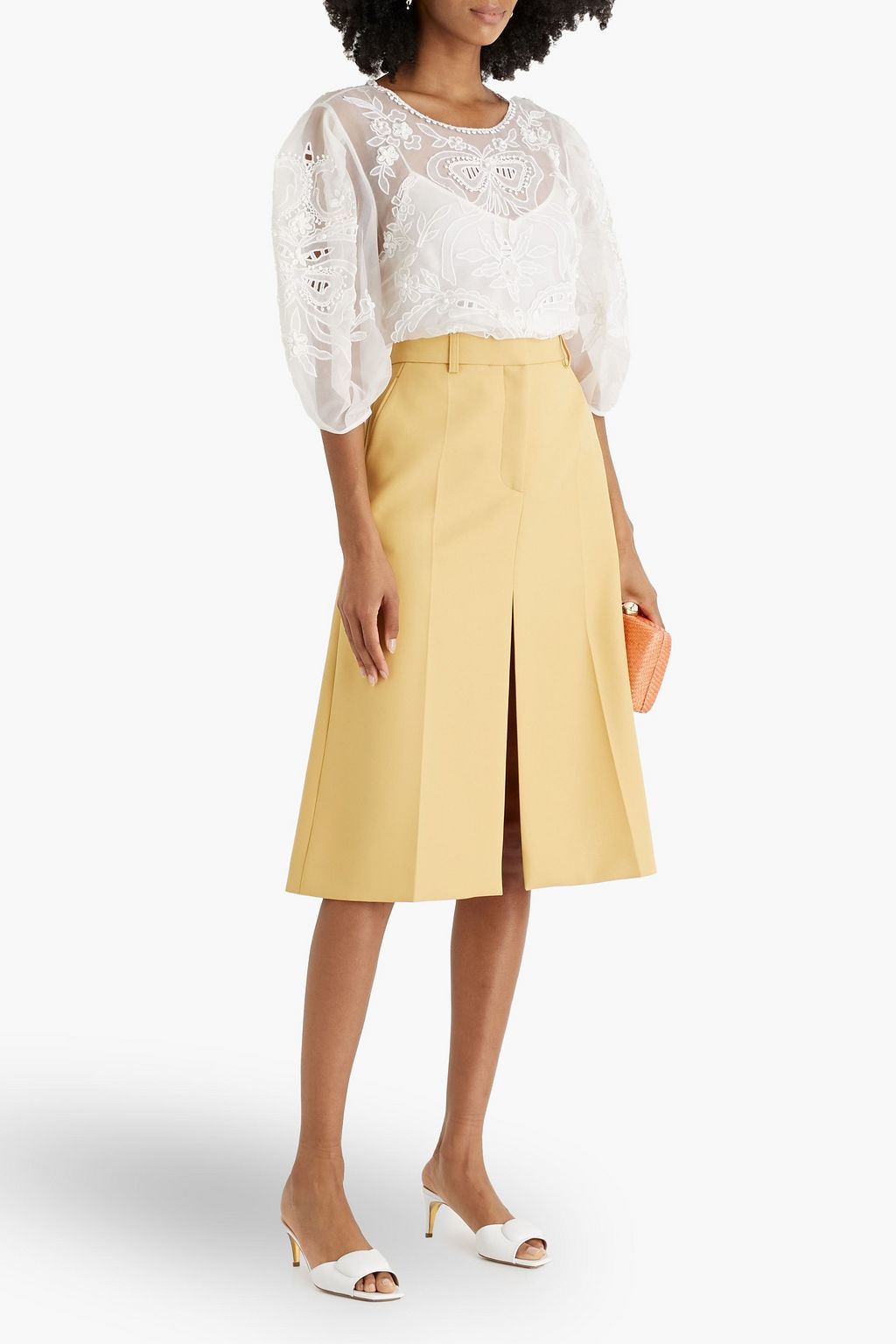 CAROLINA HERRERA Broderie anglaise silk blouse