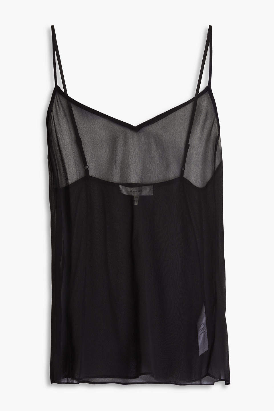 Frame Silk-chiffon Camisole In Black