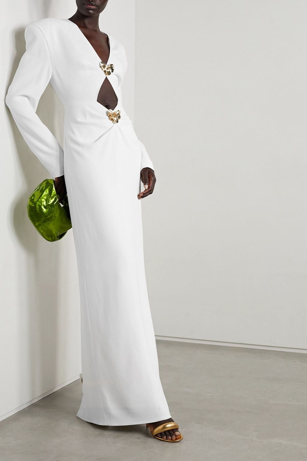 ET OCHS Melody embellished cutout stretch-cady gown