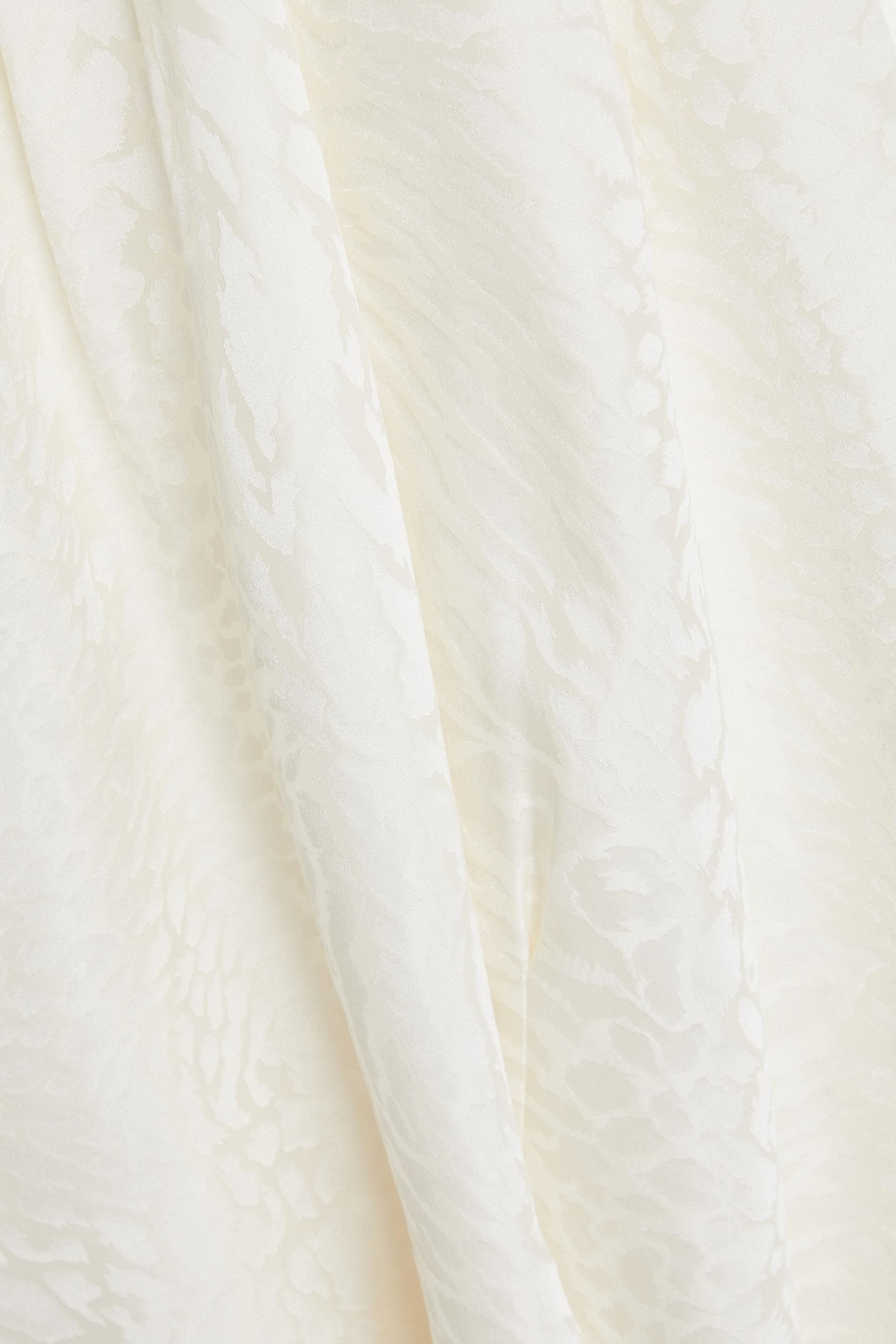 Shop Frame Leopard-print Silk-satin Jacquard Blouse In Ivory