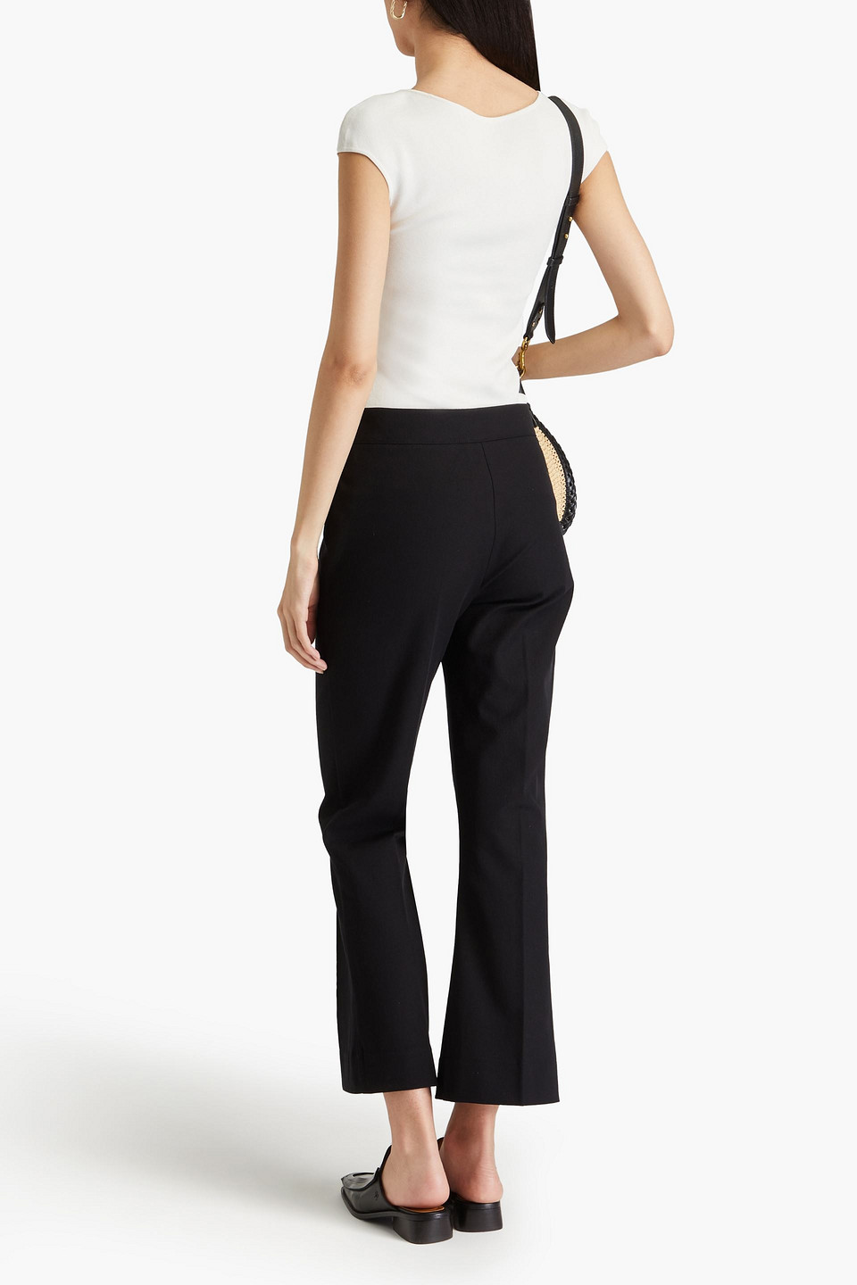 FRAME LACE-UP CREPE KICK-FLARE PANTS