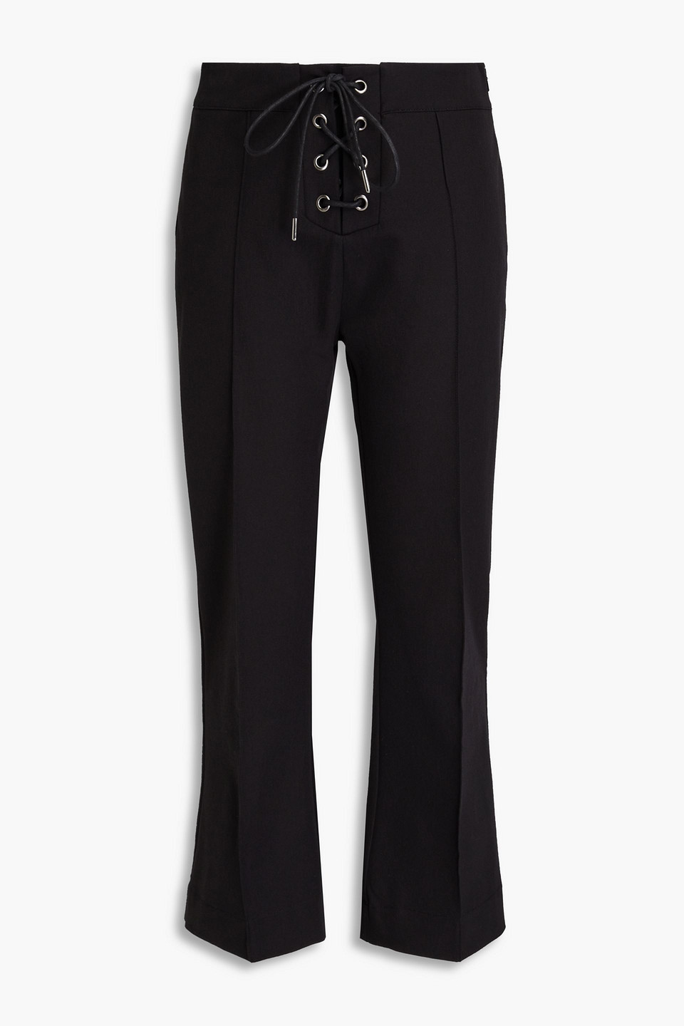 Frame Lace-up Crepe Kick-flare Pants In Black