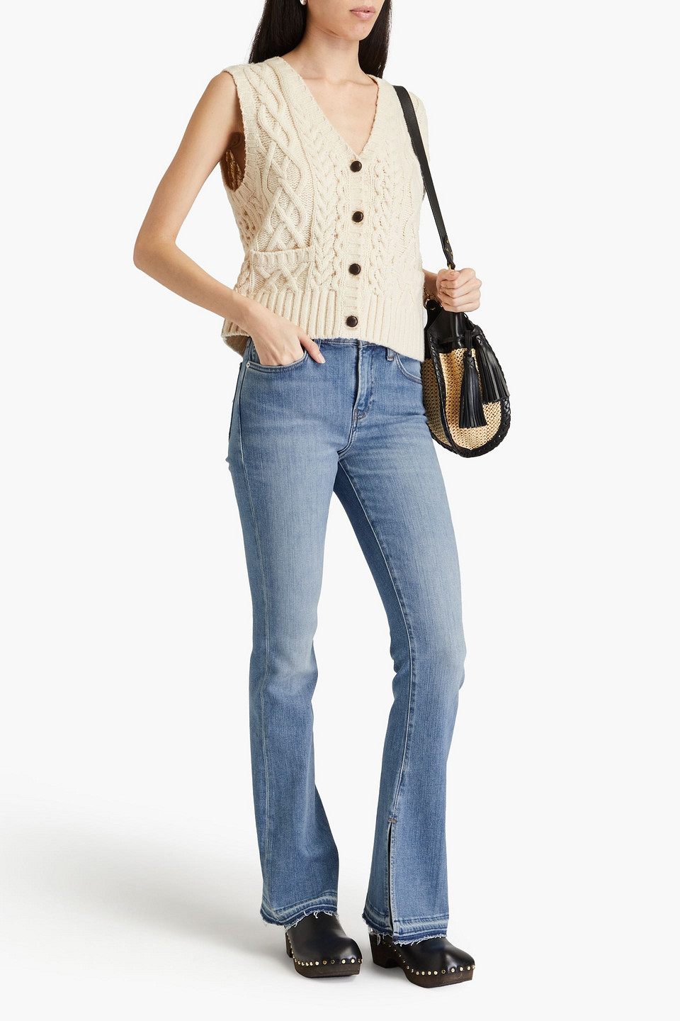  Frame - Le Mini Boot Hoch Sitzende Bootcut-jeans In Ausgewaschener Optik - Blau - 23 