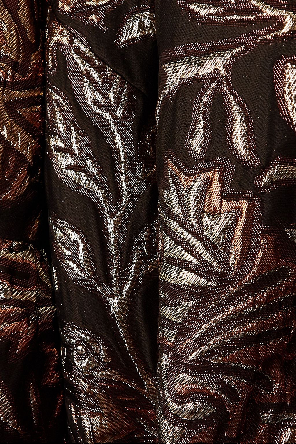 ANDREW GN Belted metallic brocade gown