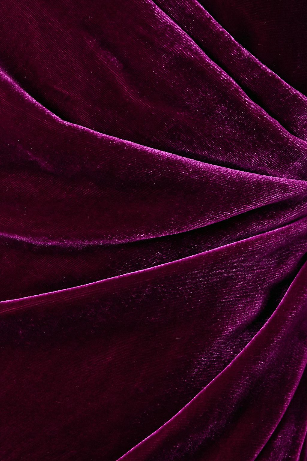 COSTARELLOS One-shoulder draped velvet gown