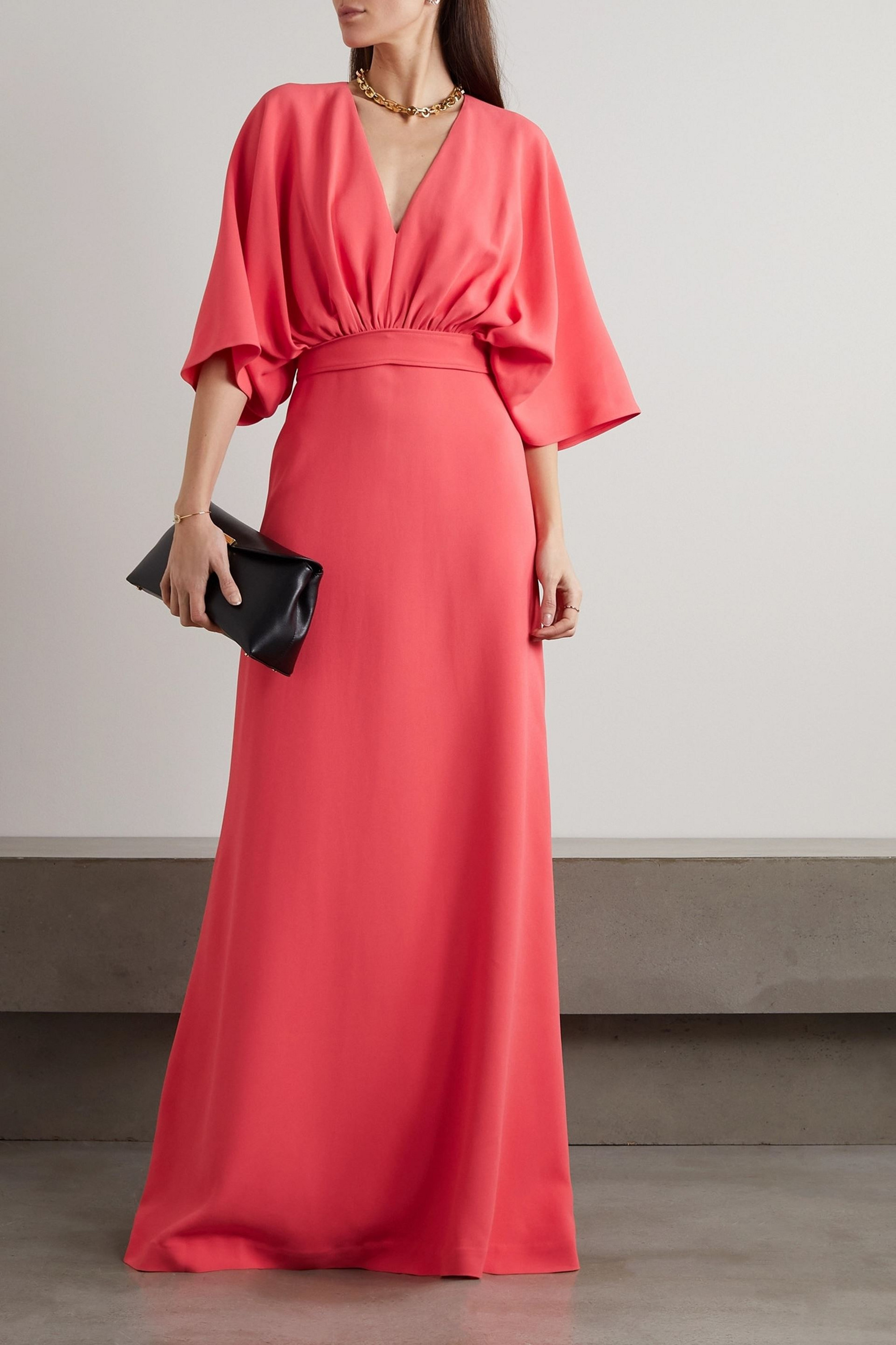 Elie Saab Ruched cady gown