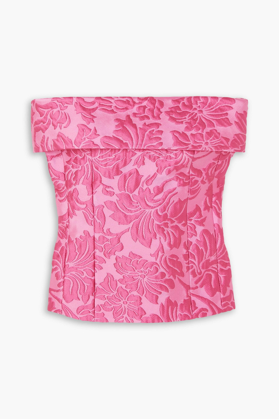Emilia Wickstead Karin Strapless Cloqué Top In Pink