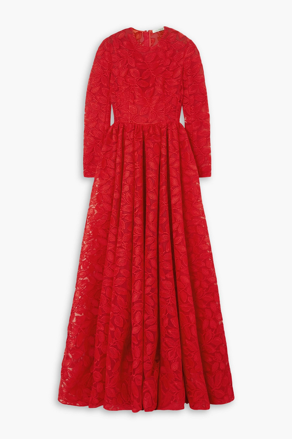 Emilia Wickstead Annette Tulle And Corded Lace Gown In Red